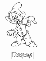 A coloring page of snow white